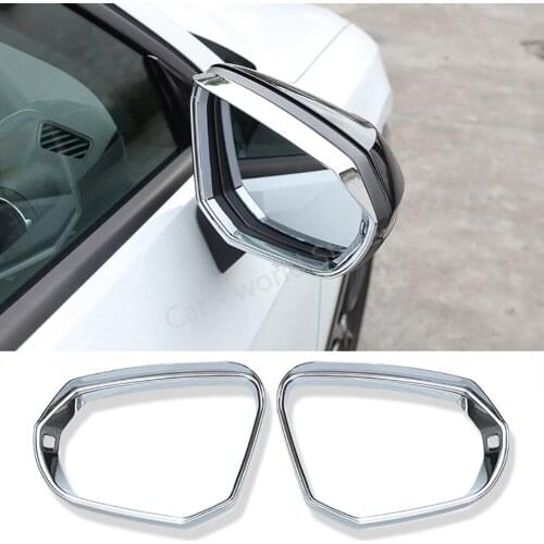For Audi Q2 Rear view Mirror Cover Rain Eyebrow Frame Board Fit audi Q2 2020 Side view Mirror Frame Rainproof Car Accessories