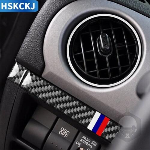 For Mazda MX-5 Miata 2009-2015 MX5 NC Roadster Carbon Fiber Sticker Both Side Dashboard Trim Strips Interior Car Accessories