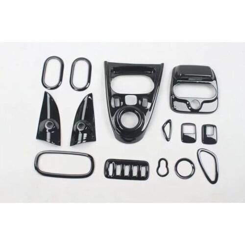 For Mercedes Benz Smart 2015-2018 Pure Black ABS Chrome Car All Kinds of Interior Accessories Cover Trim Car Styling