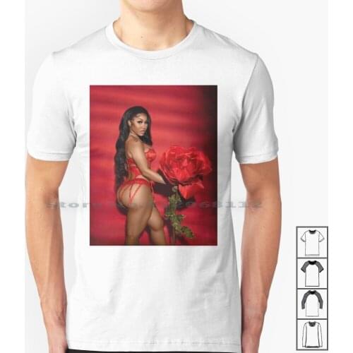Hot Black Girl Big Red Rose T Shirt 100% Cotton Black Women Therealkylesister Ari Fletcher Arithedon Ari The Don Bad Ebony Ass