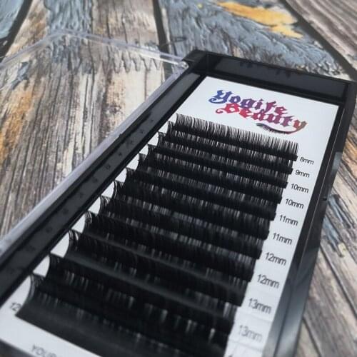 Classic C D Curl Eyelash Extension 100% Hand Made 3d Silk Mink Lashes Soft Material Black Box from Yogife Beauty