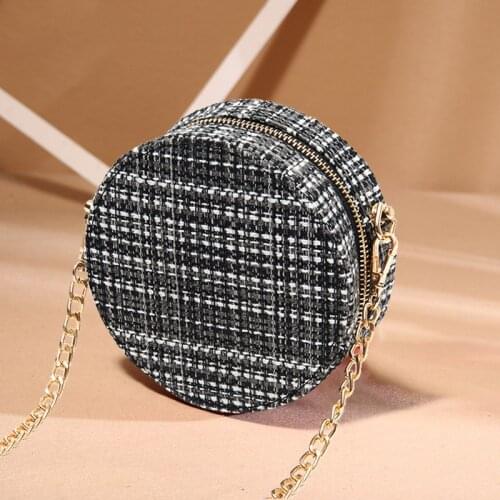 Round Shape Mini Comestic Bag for Women 2020 New Fashion Single Shoulder Messenger Bag Ladies Fashionable Purses Dinner Clutches