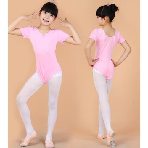 Pink/Purple/Blue/Yellow/Rose/Black Gymnastics Leotard For Girls 90-155cm Ballet Clothes Children Ballerina Dress Kids For Sale