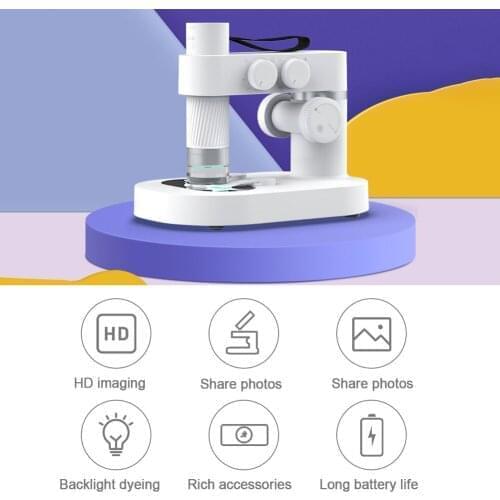 WiFi Connection 50X~1000X Smart Digital Microscope Detachable Design Childrens Electron Microscope Photos Video Taking Function