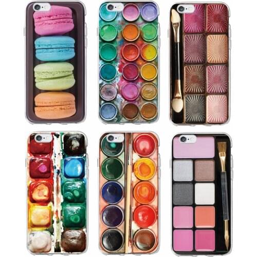 Colorful Watercolors Set Paint Palette Cake Macaroon Makeup Soft Phone Case Fundas For iPhone 11 Pro 12 7 7Plus 8 8Plus X XS Max