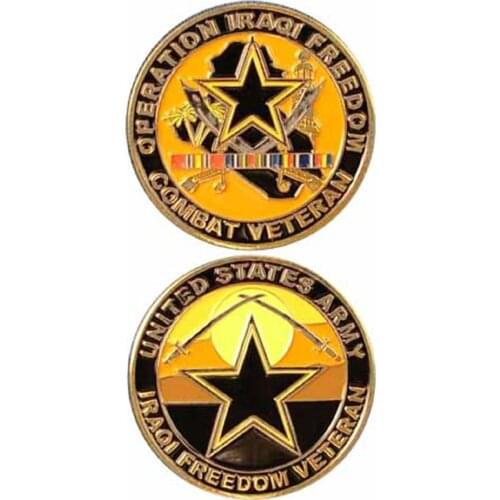 Custom coin low price Military US Combat Veteran Challenge Coin Iraqi metal milirary coins hot sale usa coins FH810250