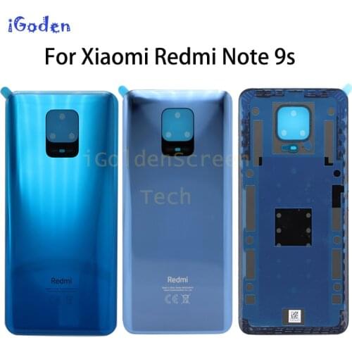 Original For Xiaomi Redmi note 9s Battery Cover Back Glass Panel Rear Housing case For Redmi note 9s Back battery Cover door