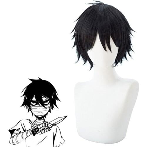 Killing Angel Ezak /Zack/ Zack Black Upturned Short Hair Cosplay Anime Wig