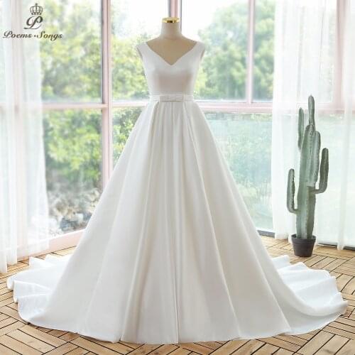 Poemssongs Satin Wedding Dresses