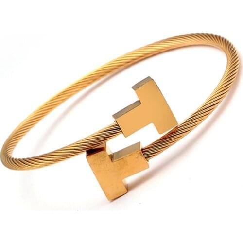 Simple Luxury Charm Cuff Bracelets Men Women Jewelry Soft Healthy Stainless Steel Wristband Chain Link Sporty Bangles