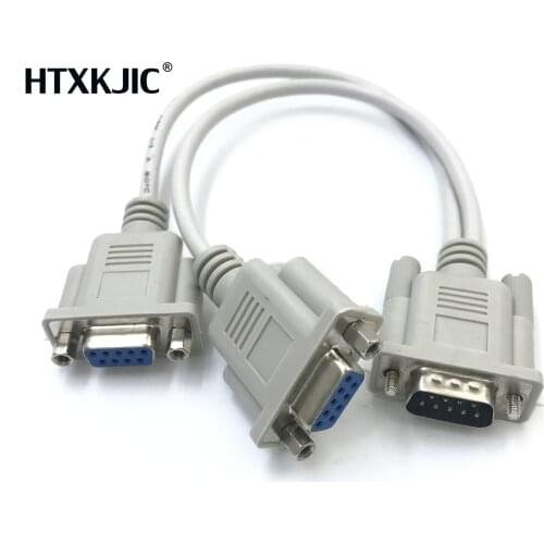 DB9 9Pin 1 to2 Rs232 Serial Cable Splitter Directly Connected COM 2 in 1 Data Cable Male to Femalefor Cash Register POS Display