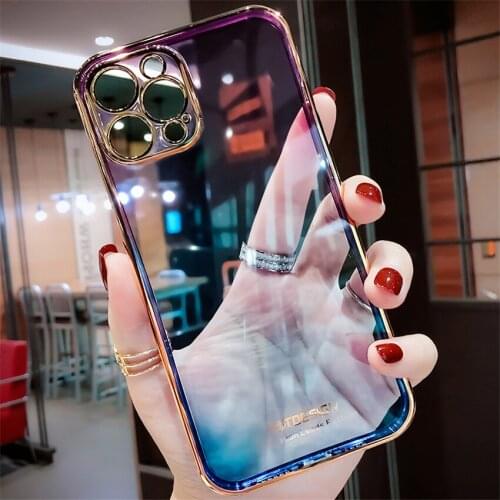 Luxury Diamond Plated Transparent Phone Case For iPhone 12 11 Promax 10 XR XS Max SE 20 7 8plus 12mini Funda Cover Coque Capa