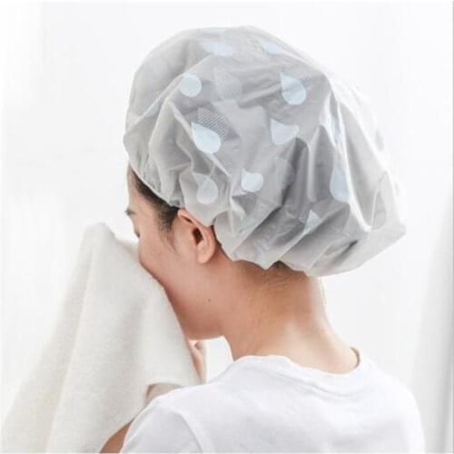 Shower Cap Waterproof High Quality Elastic 1PCS Thicken For Women Bath Hat Hair Salon Bathroom Products