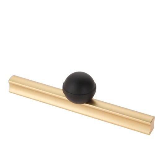 Modern door knob for kitchen cabinet bedroom wardrobe shoecase drawer black golden Aluminum handle durable simple elegant design