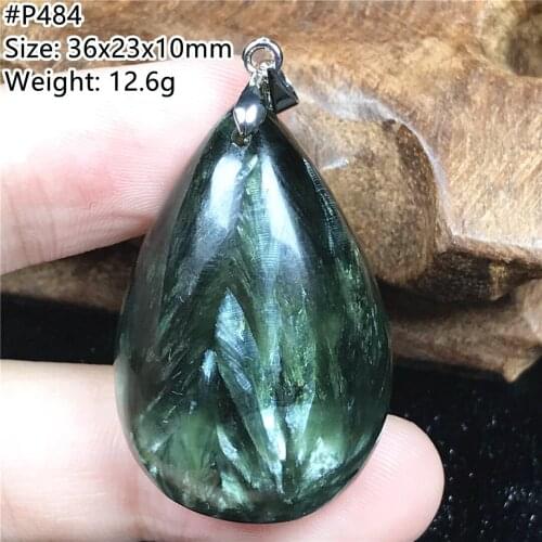 Top Natural Green Seraphinite Pendant Jewelry For Woman Men Healing Gift Crystal Silver 36x23x10mm Beads Stone Gemstone AAAAA