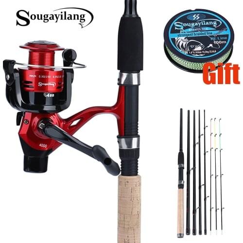 Sougayilang Carp Fishing Rod Reel Combo with 3M 9.8Ft Spinning Fishing Feeder Rod and 4BB Carp Fishing Reels Rod Line Set