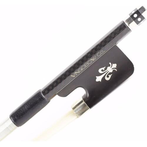 VINGOBOW Textured Carbon Fiber Cello Bow Pernambuco Performance Strong Straight Stick 4/4 Ebony Frog Nickel Silver Parts