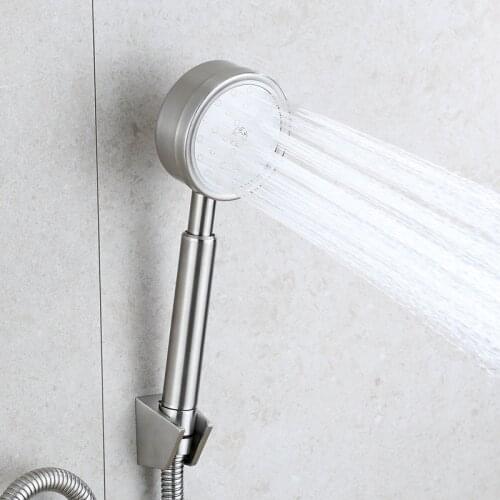 High Quality SUS304 stainless steel handheld shower head set Bathroom shower spray nozzle jet set,with 1.5m shower hose Holder