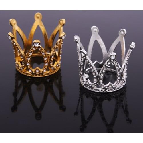 Mini Crown Cake Topper Tiara Cupcakes Crystal Rhinestone Crown Cake Decorations For Theme Party Birthday Decorations