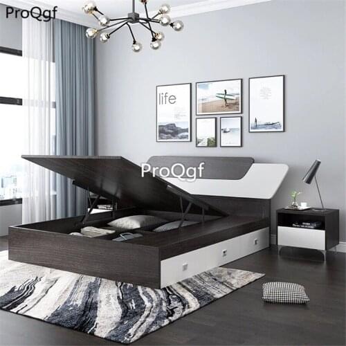Prodgf 1 Set European Style ins Storage Function Bedroom Bed No Mattress