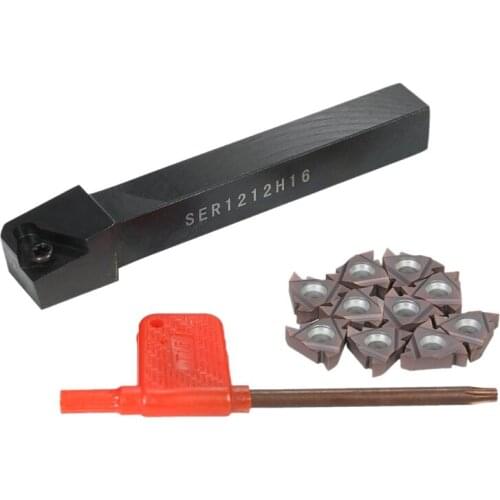 1Pc Ser1212H16 Cnc Boring Bar Holder +10Pcs 16Er Ag60 Turning Inserts With Wrench For Lathe Turning Tool Set