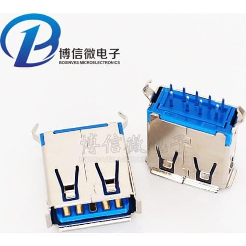 10Pcs 3.0Af High Speed Usb Interface Female Socket Connecotor Dip9 180 Degree