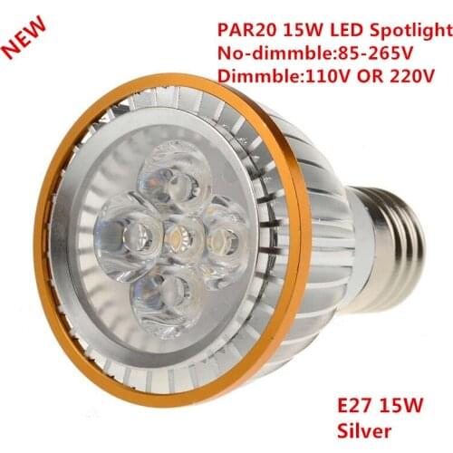 10pcs LED PAR20 Bulbs E27 Dimmable 15W 5*3W Warm White/Cold White/Pure White 110V 220V LED PAR20 P20 Spotlights Lamps