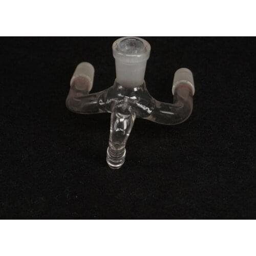 14/23 x 14/23 Joint 2-Way Lab Glass Vacuum Receiver Adapter Science Glassware