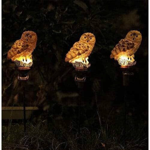 2021 Light Automatic Switch Sealed Design Creative Owl Lawn Ground Light Lamp Fence Night Courtyard Garden Decor