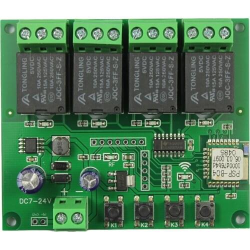 4 four channels wifi Mobile phone intelligent remote control switch relay module timing small love voice control