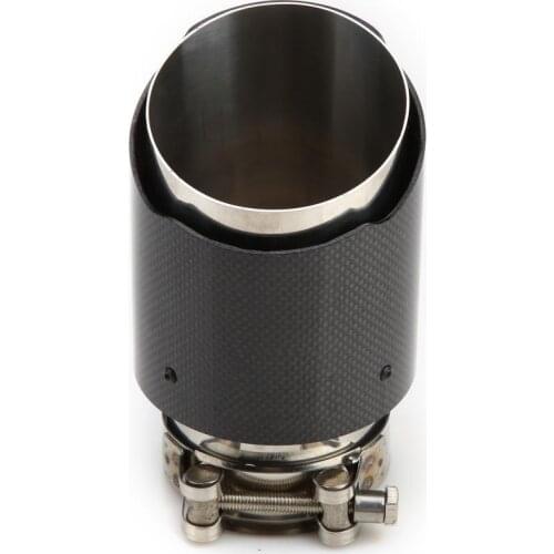 75mm Carbon Fiber Car Modification Tail Exhaust Pipe Replacement Muffler Tip Stainless Steel Car Accessory
