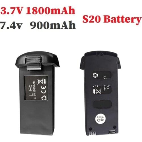 3.7V 1800mAh/7.4V 900mAh Lipo Battery With Charger For S20/H78G Drone RC Quadcopter Spare Parts for S20/H78G Battery 2Pcs/Set