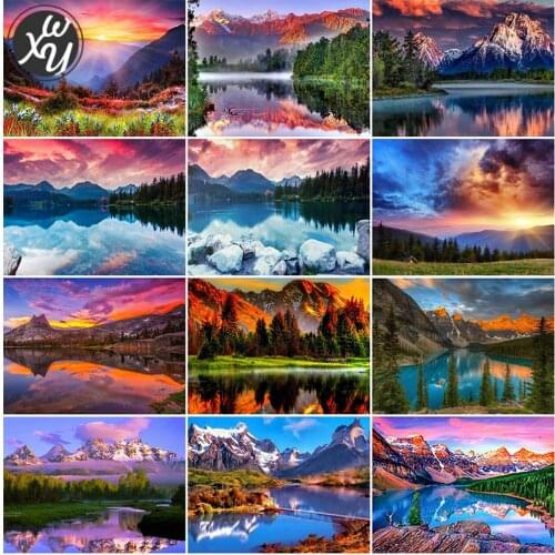 Diamond Art for Adults Mountain Full Drill Mosaic Scenery Embroidery Cross Stitch Kits Round Square Rhinestones for Family Decor