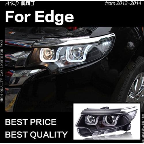 AKD Car Styling for Ford Edge Headlights 2012-2014 Edge LED Headlight DRL Hid Head Lamp Angel Eye Bi Xenon Beam Accessories