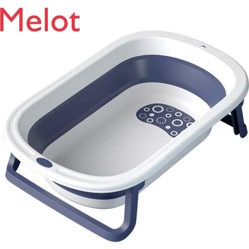 Babys Folding Bath Tub Baby Bathtub Newborn Bath Barrel Children Swimming Product Sitting and Lying Large Household