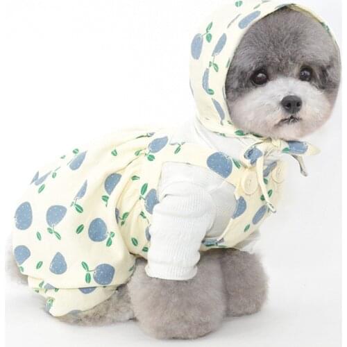 Cotton Dog Jumpsuit Hat Cap Puppy Small Dog Clothes Yorkshire Pomeranian Clothing Overalls Poodle Bichon Schnauzer Costumes
