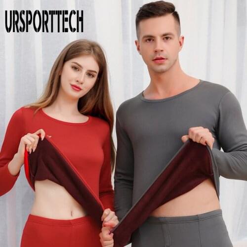 2020 New Plus Velvet Thick Thermal Underwear Set Men Women Long Johns Men Autumn Winter Shirt+pants Sets Warm Thick Plus Velvet