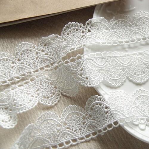 10yards 3.5cm wide white black polyester embroidery lace trim french lace ribbon fabric guipure diy trims sewing Accessories