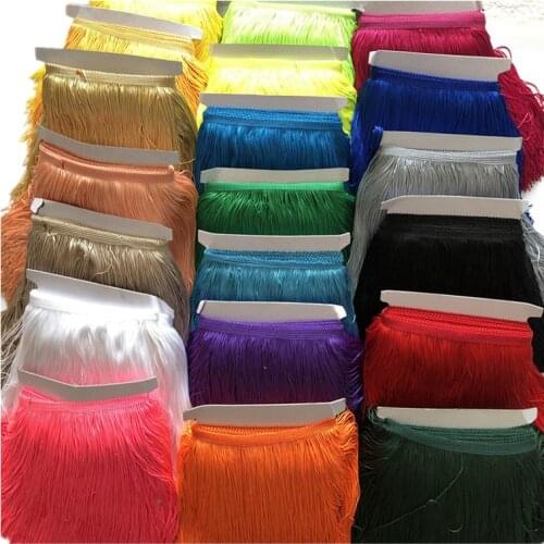 10 yards/lot) 100% polyester fringe tassel trim 20 cm long wholesale african lace ribbon for sewing latin dress garment zakka