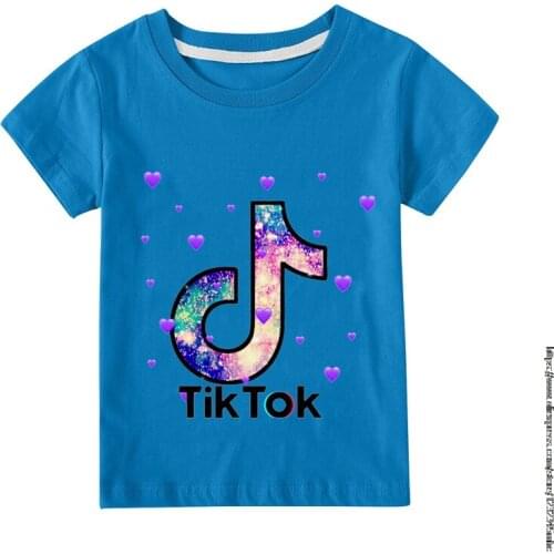 Summer fashion new Tik Tok baby T-shirt childrens clothing European and American cartoon trend short sleeve