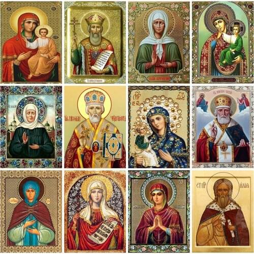 Huacan 5D Diamond Painting Kits Full Drill Icon Diamond Embroidery Sale Religion Pictures Of Rhinestones Decor For Home