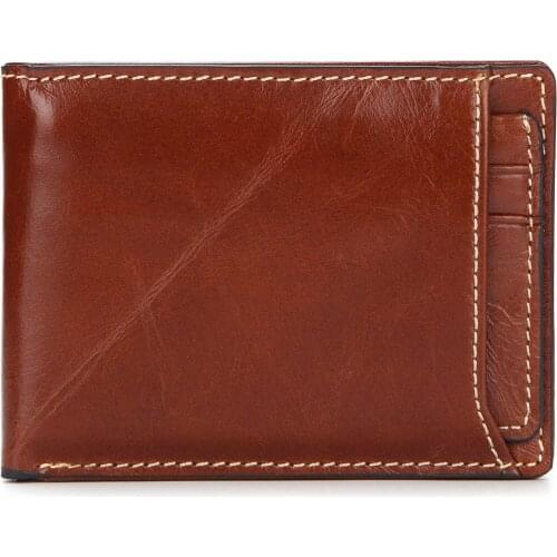 2019 New genuine leather men RFID anti-magneti wallet luxury vintage style high quality short creative purse