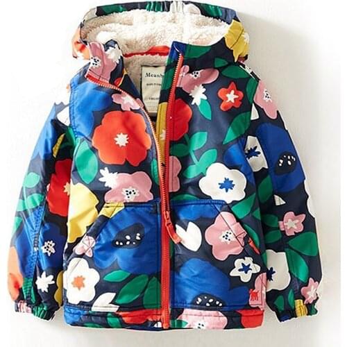 2021 NEW Winter Children Fleece Jackets Cartoons Kids Windproof Thick Windbreaker Boy Girl Hooded Warm Coat