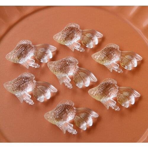 New 50pcs/lot animals cartoon Transparent goldfish shape acrylic beads diy jewelry earring/keychain/garment pendant accessory