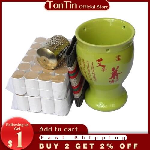 New multifunction china ceramic massage guasha SPA moxa green or yellow goblet hight-quality roller