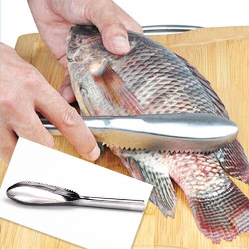 Stainless Steel cleaning fish knife Fish Skin Brush Cleaning Remover Peeler Scraper Kitchen Gadget seafood Cleaning Tools