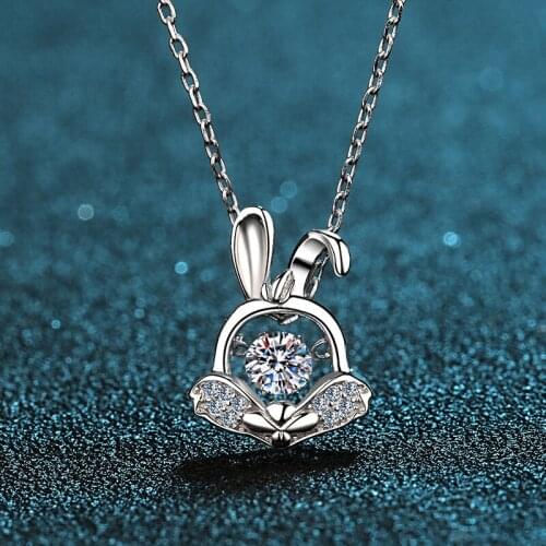 925 Sterling Silver Mozanstone Diamonds Necklace Passed Diamond Test Perfect Cut Zodiac Pendant Fashion Cute Birthday Present