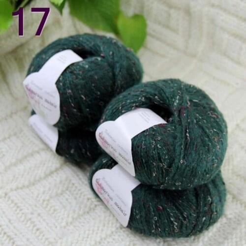 Sale 4ballsX50gr Luxury Fluffy Soft NEW MOHAIR Shawls Hand Knit Crochet Yarn Dark green 825-17-4