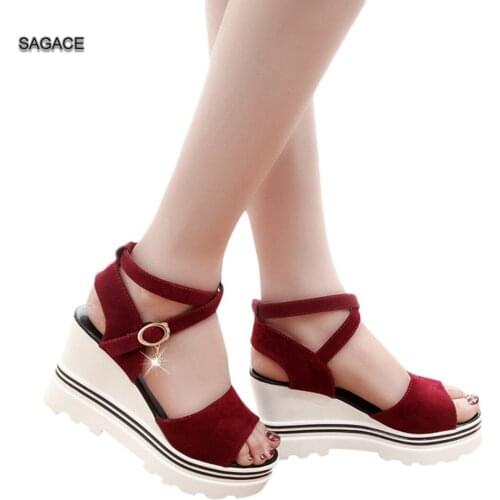 SAGACE Fashion Women Summer Pumps Platform Sandals Roman Wedges Casual Peep Toe Sandals Shoes 2020 Beach Vintage Sandalias Mujer