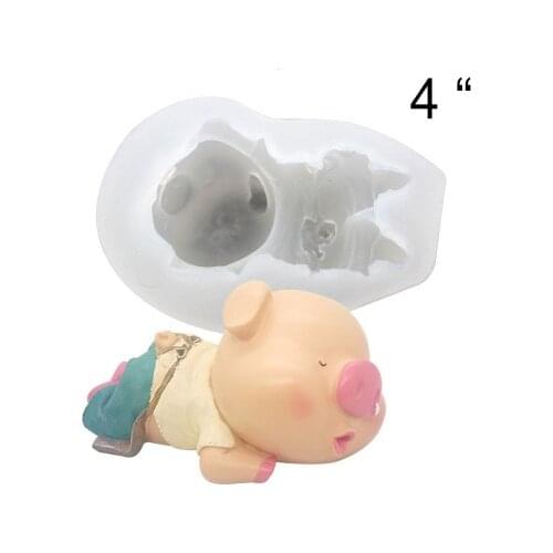Silicone Mold Cartoon Piggy Fondant Cake Silicone Mold Handmade Ornaments Chocolate Candy mousse cake Decoration Silica Gel Mold
